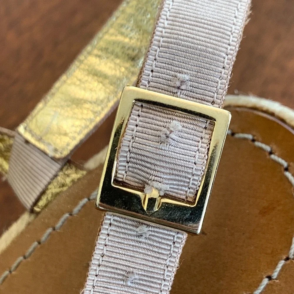 Kate Spade Espadrille Wedge Sandals Ribbon Bow Pearl Detail Feminine Size 8.5